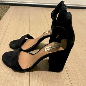Steve Madden Suede Black Heel Sandals